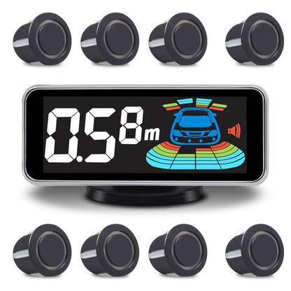 Car Parking Sensors Kit Reverse Radar parktronic System Auto Electronics Vehicle Back Assistant Reverse 8 Sensor (Matte Black)