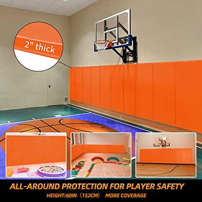 4 Pack 2" Thick Foam Protection Wall Pad (60" x 20" x 2" / 4 PACK / ORANGE)