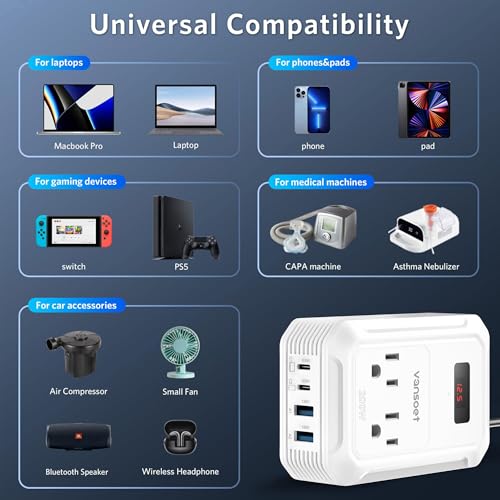 200W Car Power Inverter (White)
