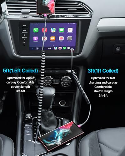 USB A to USB C Cable for Car (3FT / USB A to USB C / Rose Red)