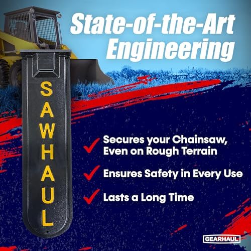 GearHaul SawHaul Fixed Universal Tractor Chainsaw Carrier (Fixed - Tractors / 20 Inch Scabbard / Yellow)