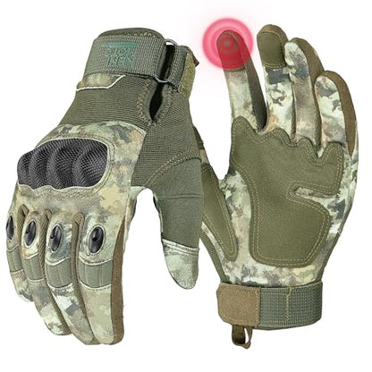 Camo Tactical Gloves for Men (Camouflage, Microfiber Protection / Medium)