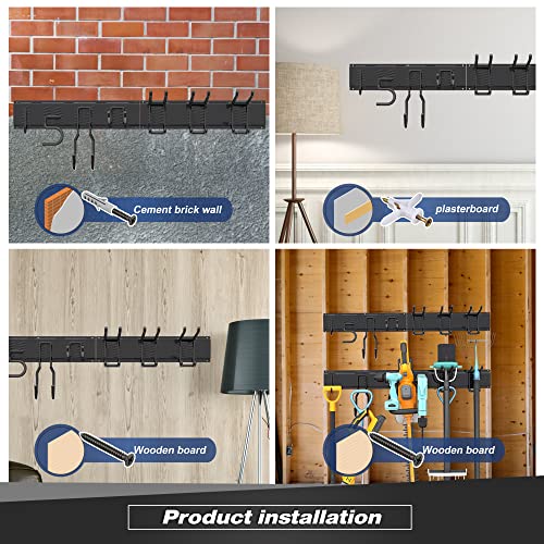 Garage Tool Storage Rack (68inch 4 panels+12 hooks)