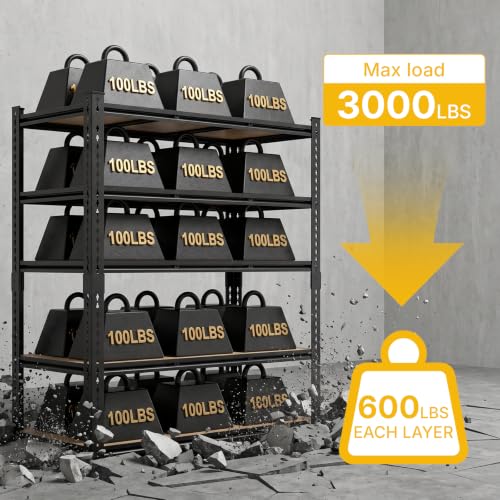 48" W Garage Shelving Heavy Duty (5T 48" W x 18.9" D x 72" H)