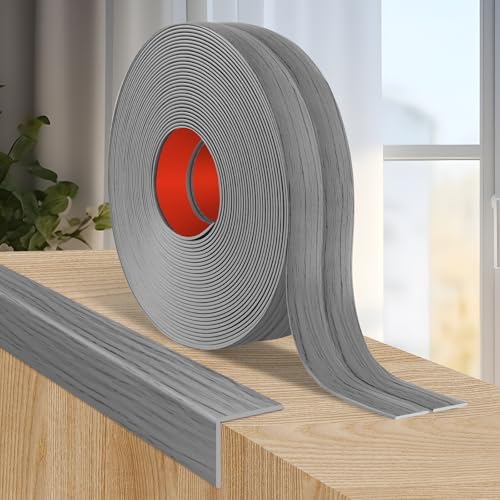 Wall Corner Protector Peel and Stick Corner Trim Molding (1.6 In x 40 Ft / Light Gray Wood)