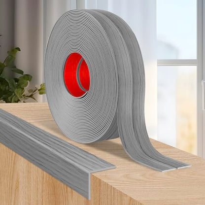 Wall Corner Protector Peel and Stick Corner Trim Molding (0.8 In x 20 Ft / Light Gray Wood)