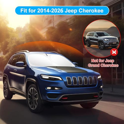 Windshield Sun Shade for 2014 (For 2014-2026 Jeep Cherokee)