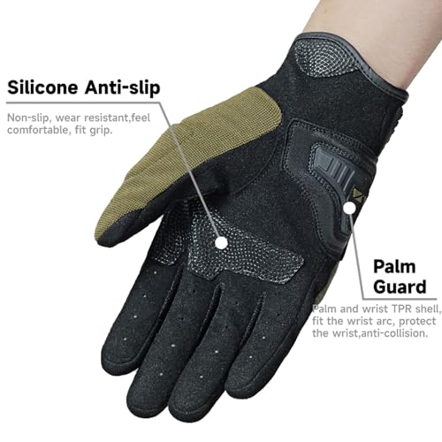 High Protection Motorcycle Gloves for Men (X-Large / Green)