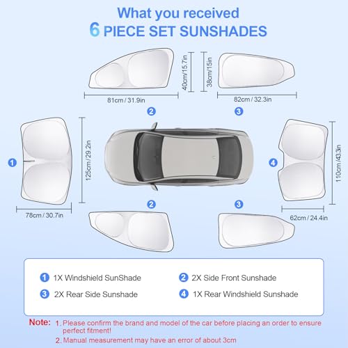 6pcs Car Window Shades for Nissan Sentra 2020 (for Sentra 2020-present)