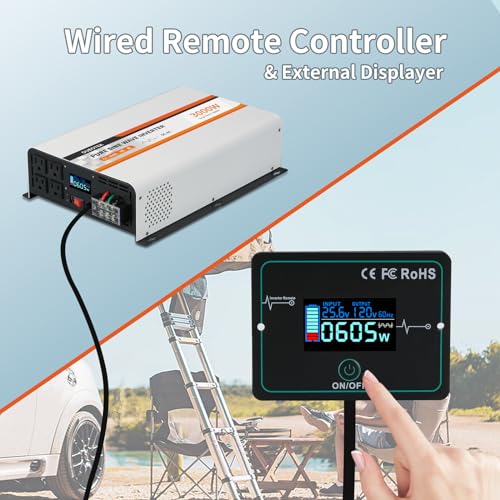 3000W Pure Sine Wave Inverter 24V DC to 120V AC (3000W-Wired / 24V)