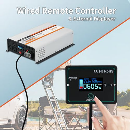 3000W Pure Sine Wave Inverter 24V DC to 120V AC (3000W-Wired / 24V)