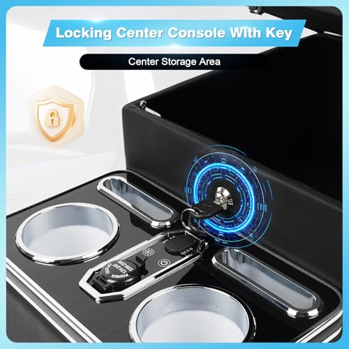 Center Console Universal Front Bench Car Seat Locking Organizer with USB (Locking light Center Consoles)
