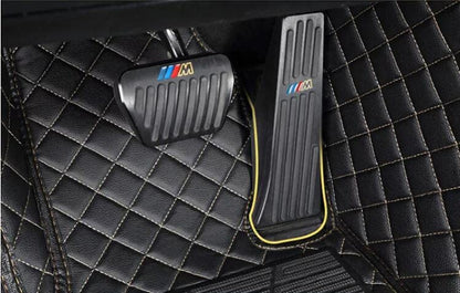 Custom All Weather Protection Leather Car Floor Mats for Cars Sedan SUV Sports Car Waterproof Floor Mat (Light Brown)