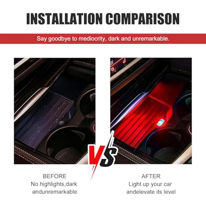 4 PCS USB LED Car Interior Atmosphere Lamp (Red)