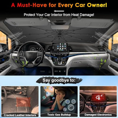 for Windshield Sunshade Umbrella for 2018 (for 2018-2026 Honda Odyssey)