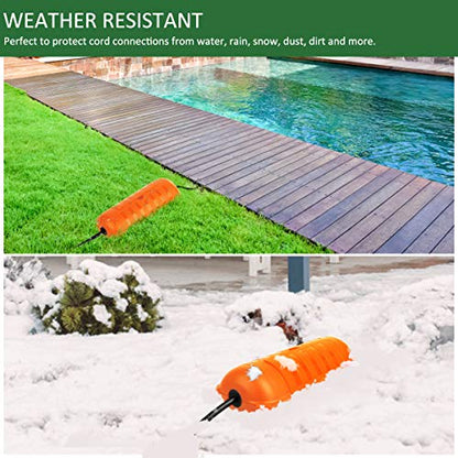 Outdoor Extension Cord Safety Cover (Orange / Medium Box: 9.5" L x 3" W x 2.9" H)