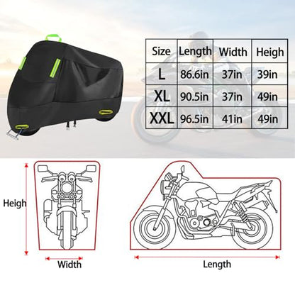 Motorcycle Cover All Season (Black / 90.5")