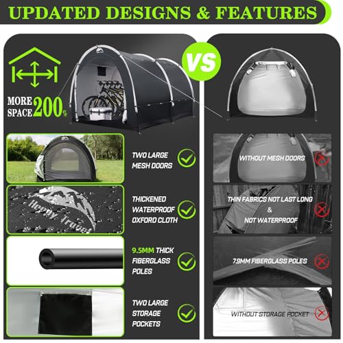 Outdoor Waterproof Bike Storage Tent Shed for 2 (8x7x5.6ft)