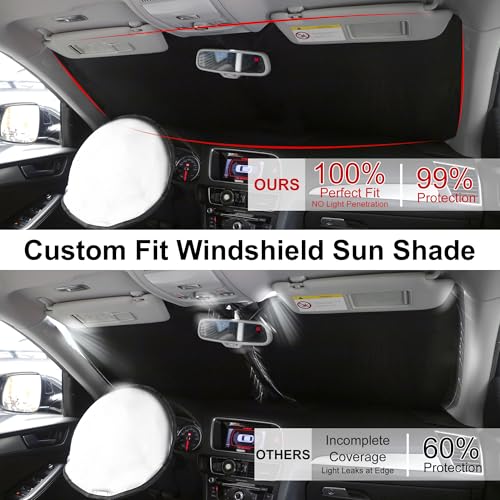 Sun Shade for Kia K4 2025 2026 Accessories Windshield Sun Shade Window Shade UV Rays Protection Sun Visor Cover with Steering Wheel Sunshade Storage Bag (Windshield Sunshade for Kia K4 2025 2026)