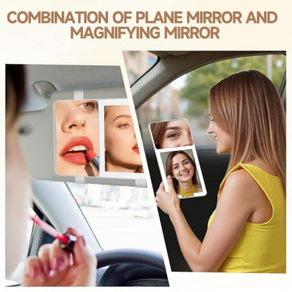 Car Sun Visor Vanity Mirror with Lights (White / (1pcs-1X/20X))