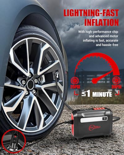 R8 Tire Inflator Portable Air Compressor (Red)