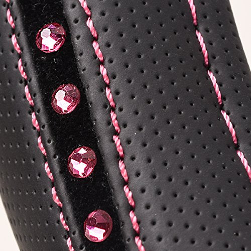 Bling Diamond Leather Steering Wheel Cover (Hot Pink Diamond 1PCS)