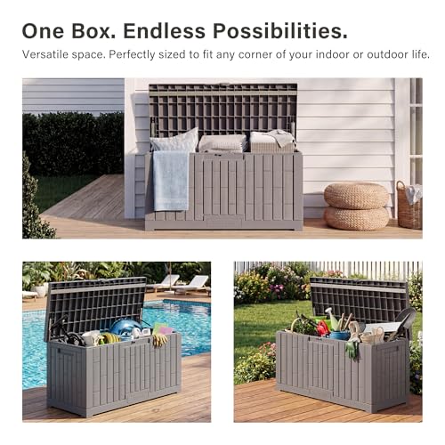 Outdoor Storage Box (Grey / 80 Gallon)