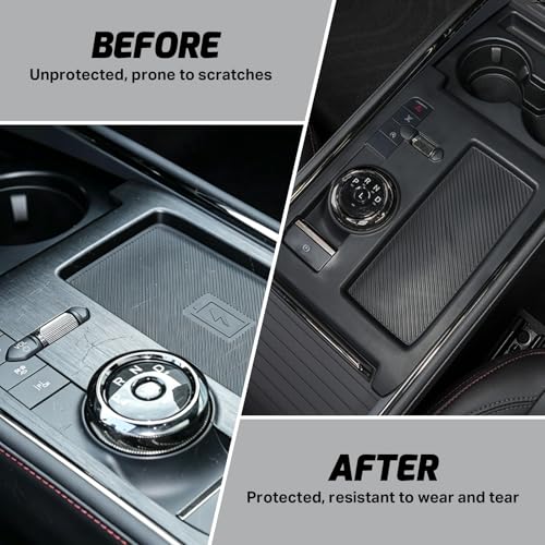 for 2022 2023 2024 2025 Ford Fusion Car Gear Shift Panel Trim Cover Silicone Center Console Waterproof Coaster Black Wireless Charging Protective Pad Automotive Interior Accessories (for Ford Fusion 2022 2023 2024 2025)