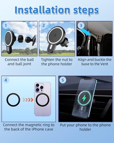 Car Phone Mount for Chevy Equinox 2018 (Equinox 2018-2023 / Magsafe+ Wireless Charger)