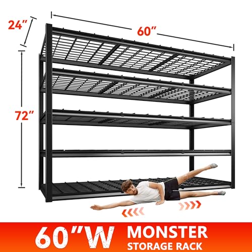 60"W Heavy Duty Garage Shelving (24"D x 60"W x 72"H)
