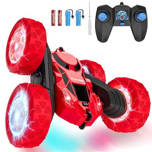 Remote Control Car for Kids Ages 6 (Red / Glow (Headlights & Wheel Lights))