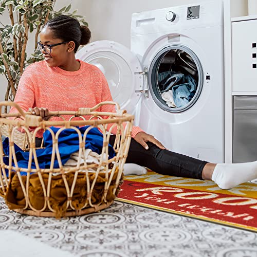 20" x 59" Laundry Room Rug (Yellow/Red Bubbles)