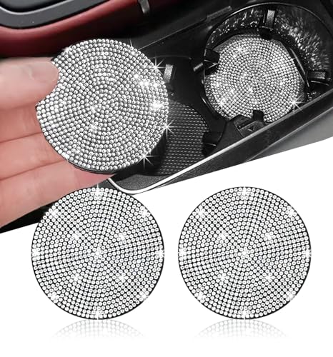 2pcs Bling Car Cup Holder Coaster (Silver / 2pcs)