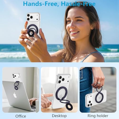 Magnetic Phone Grip MagSafe Phone Ring Stand for Google Pixel 11 10 Pro XL (purple)