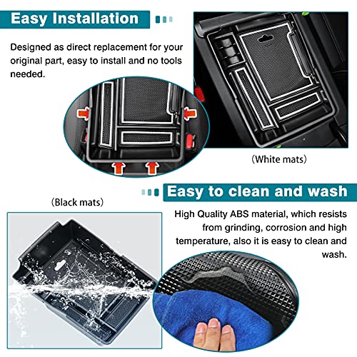 Center Console Organizer for 2021 2022 2023 Hyundai Santa Fe Accessories Armrest Storage Box Secondary Insert Tray with 2 Color Mats (2021-2023 Hyundai Santa Fe)
