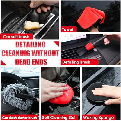 17PCS Car Cleaning Kit (Red / 17PCS)
