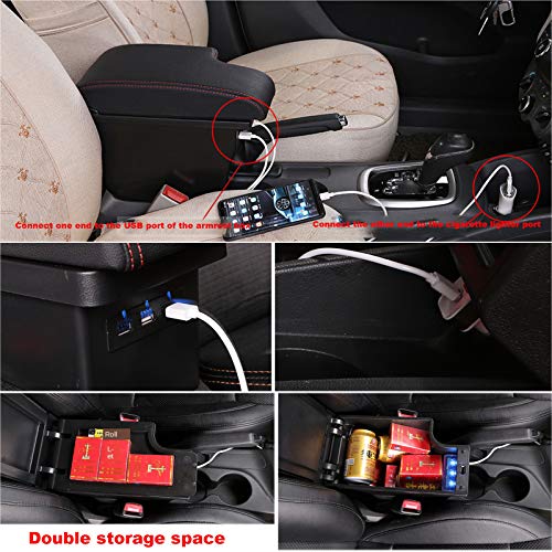 Car Armrest Box for Mazda CX (Black with Red thread)