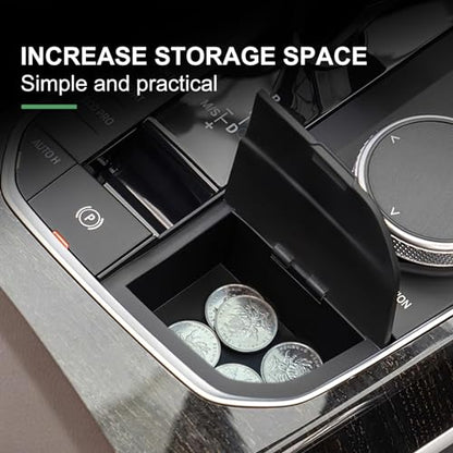 for BMW 1 2 3 4 Series X3 X4 F40 F44 G20 G21 G22 G23 G24 G26 G01 G02 M4 G82 M3 G80 i4 i3 LHD Modification Car Center Console Gear Shift Lever Storage Box ABS Organizer Interior Accessories