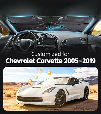Windshield Sun Shade for Chevry Corvette 2005 (Fit for C*hevrolet Corvette 2005–2019)