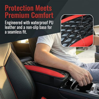 Car Center Console Pad (Black Red)