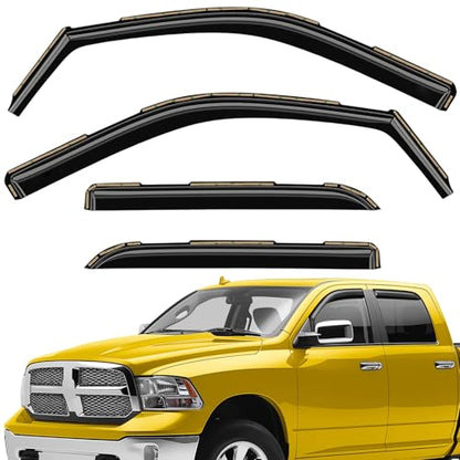 Extra Durable Window Deflectors in (For Dodge RAM 09-18 Crew Cab)