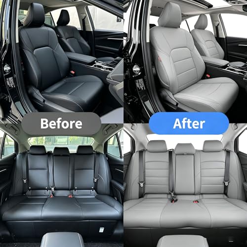 Camry Car Seat Covers Custom Fit for Toyota 2025 2026 Camry (Leatherette(Gray) / 2025-2026 Camry Hybrid (Le Se))