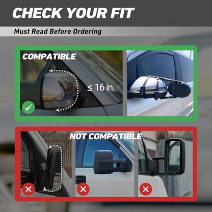 MG94 Dual View Towing Mirrors with Adjustable Blind Spot Mirror