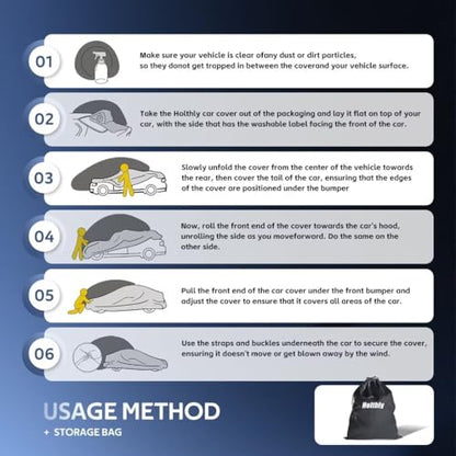 10 Layers Car Cover Custom Fit for Nissan Altima (Black Gray / Custom Fit for Nissan Altima)