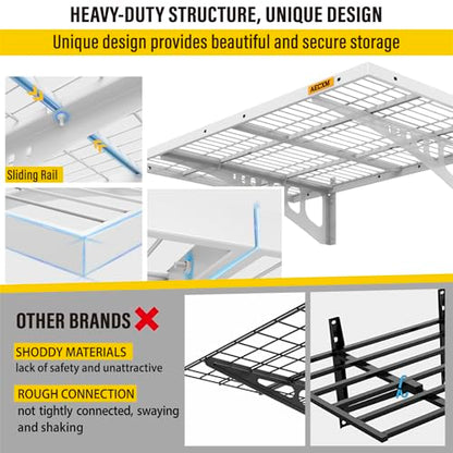 2x3ft 2Pack Wire Shelving Unit Heavy Duty Garage Storage Shelves Wall Mounted White 560lbs Load Capacity（24 (2x3ft / White)