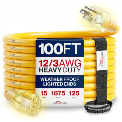 100ft Outdoor (100 FT / 12AWG / Yellow)