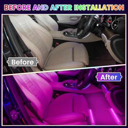 Pink LED Strip Lights 2in1 Light Ambient Light Strip Flexible Color for TV (Purple)