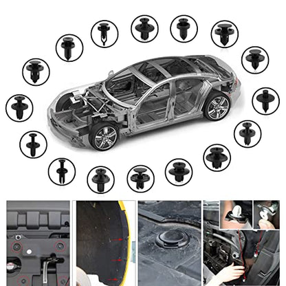 Car Push Retainer Clips 750pcs with 16 Popular Push Pins for Auto Parts (Car Clips 751PCS-Blue)