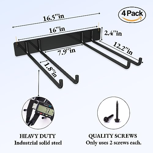 Folding Chair Storage Rack Wall Mount (16.5 Inch（4 Pack）)