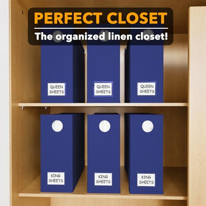 6 Pack Bed Sheet Organizers and Storage (6 Pack / Navy Blue)